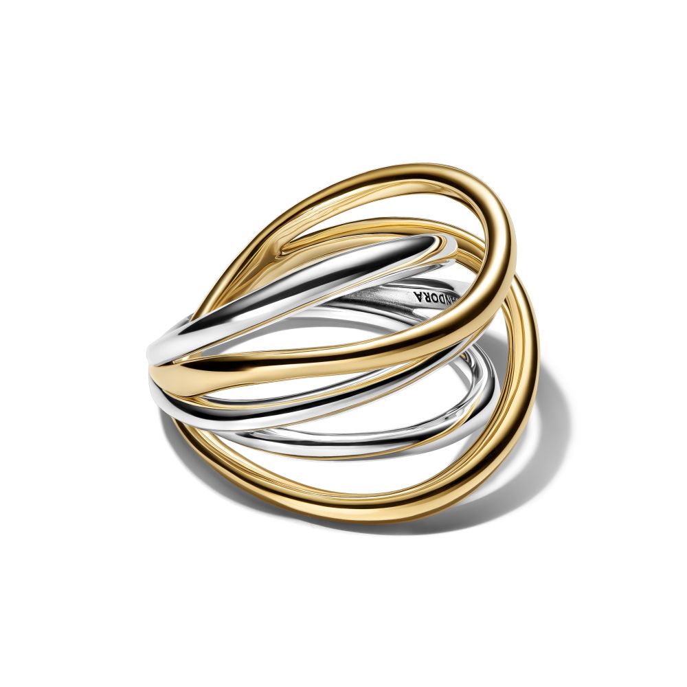 PANDORA Two-Tone Entwined Band Ring 164673C00