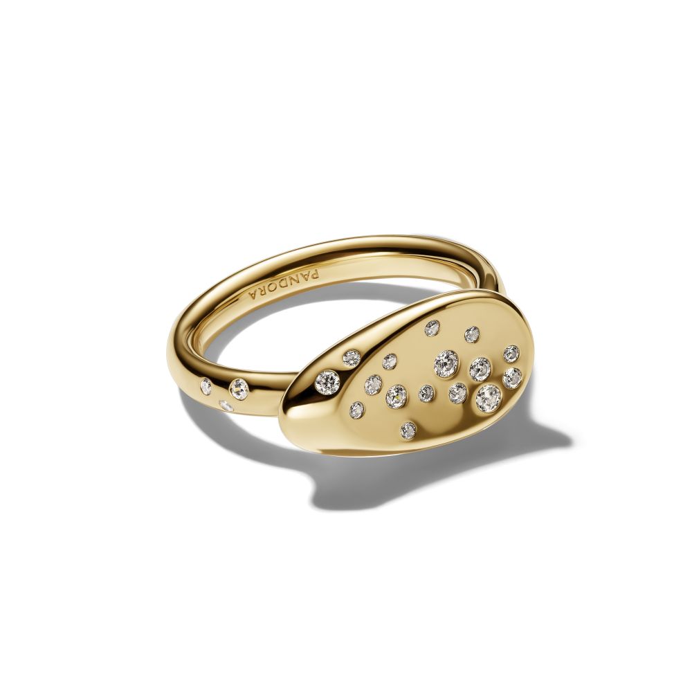 PANDORA Small Stone-Set Oval Signet Ring 164707C01