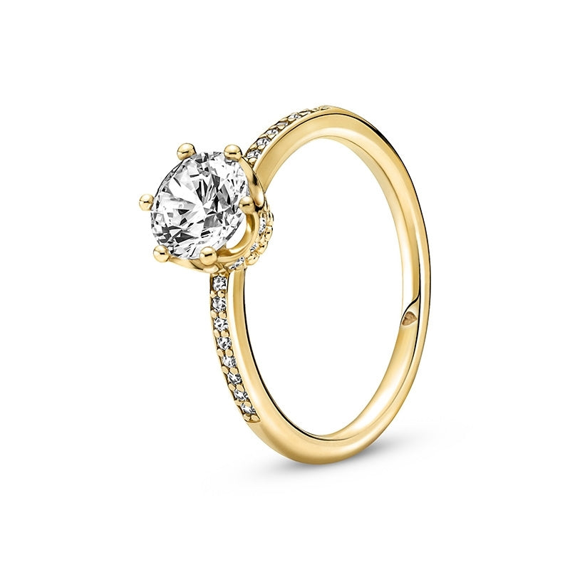 PANDORA Clear Sparkling Crown Solitaire Ring 168289C01