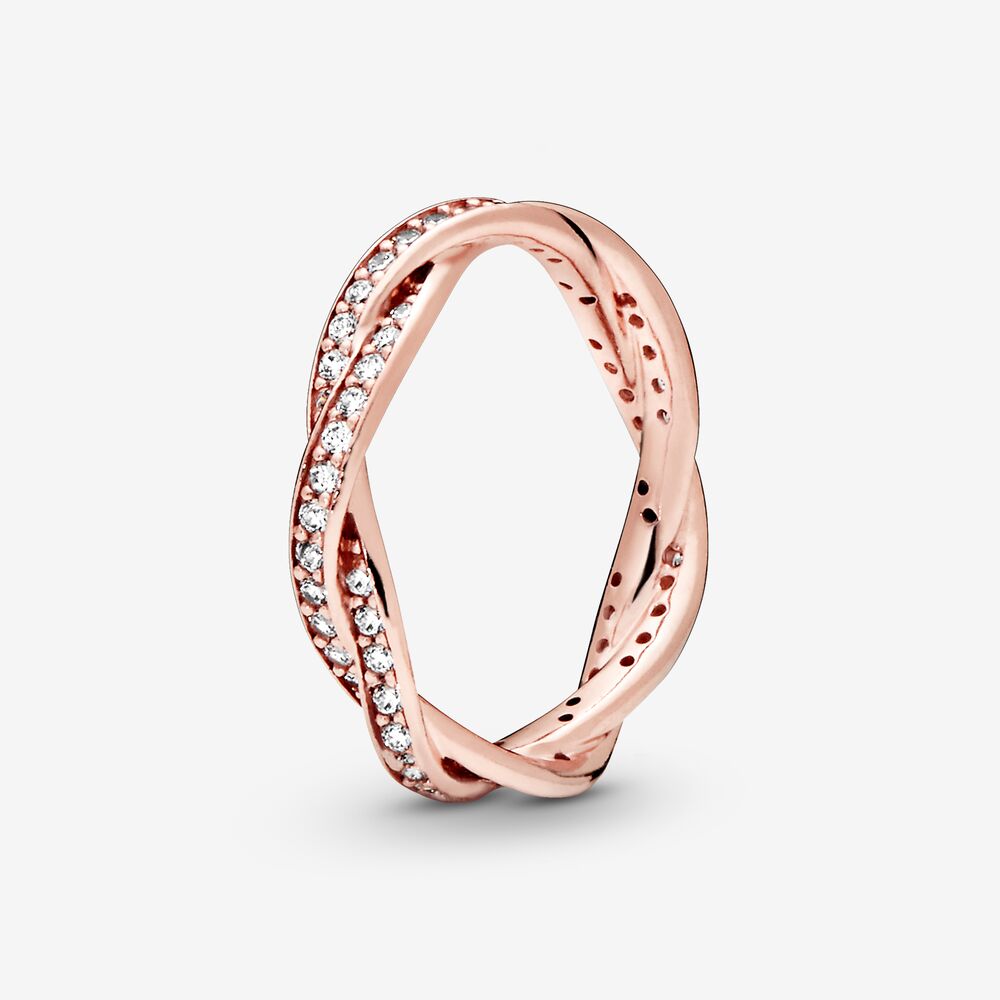 PANDORA Sparkling Twisted Lines Ring 180892CZ