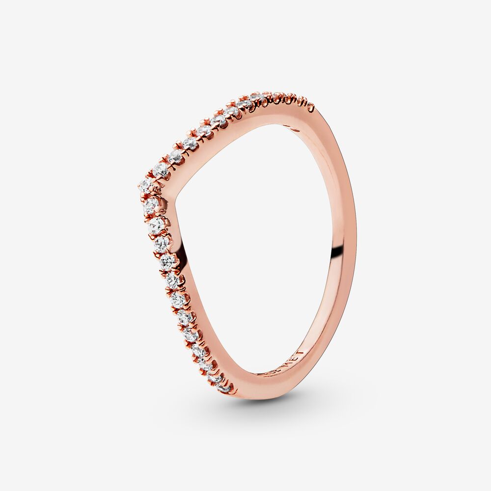 PANDORA Sparkling Wishbone Ring 186316CZ