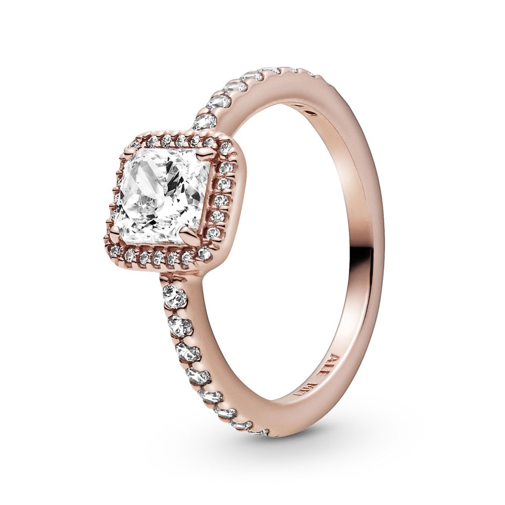 PANDORA Square Sparkle Halo Ring 188862C01