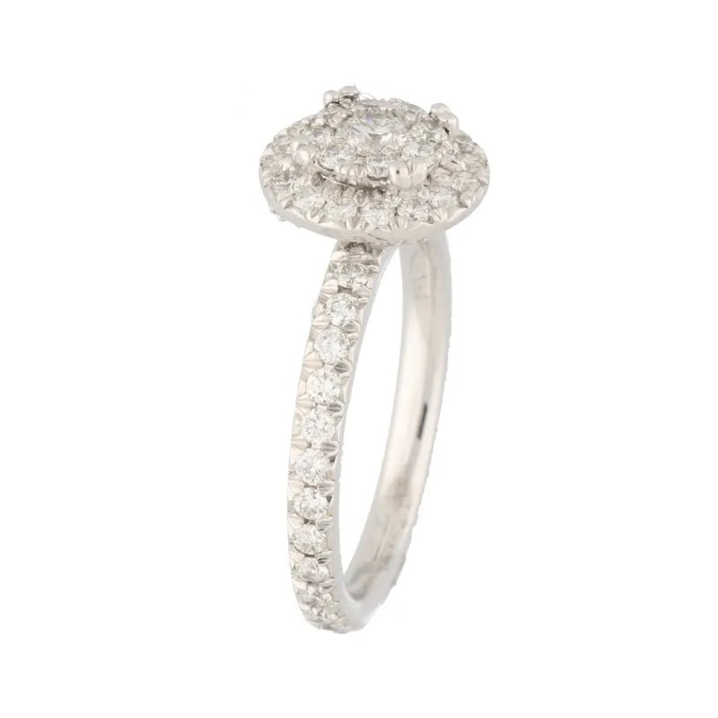 18ct White Gold 0.92ct Diamond Cluster Ring250706