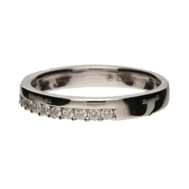 18ct White Gold Offset 0.33ct Diamond Half Eternity Ring2376