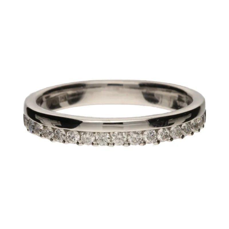 18ct White Gold Offset 0.33ct Diamond Half Eternity Ring2376