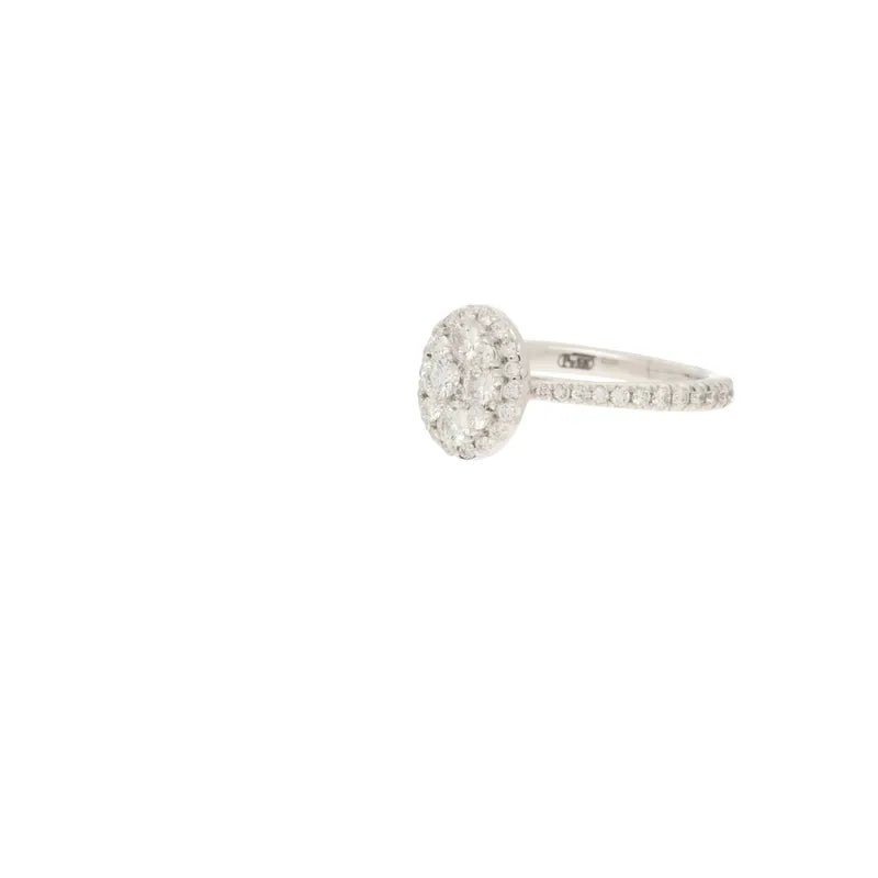 18ct White Gold Oval Cluster Diamond Ring, 1.00ct275324