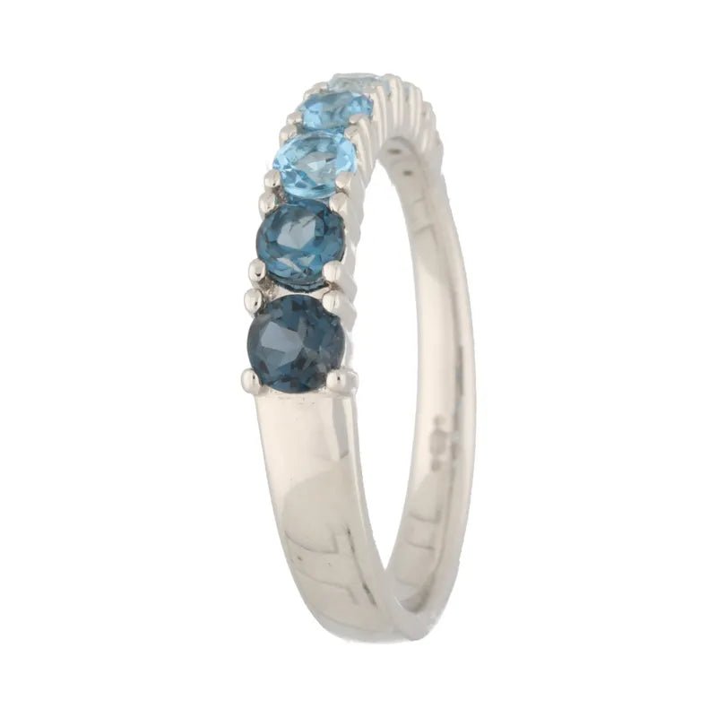18ct White Gold & Palladium Blue Topaz & Diamond Ring272201