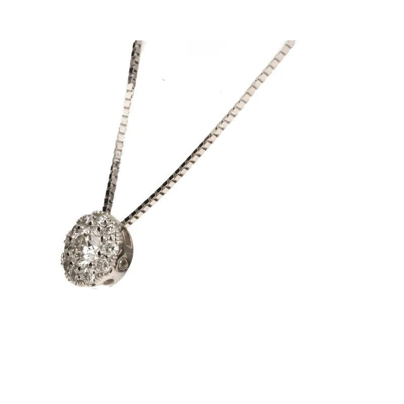 18ct White Gold & Palladium Circle Cluster Diamond Pendant268848