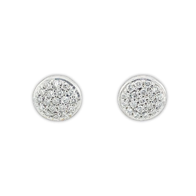 18ct White Gold with Palladium Round Diamond Stud Earrings
