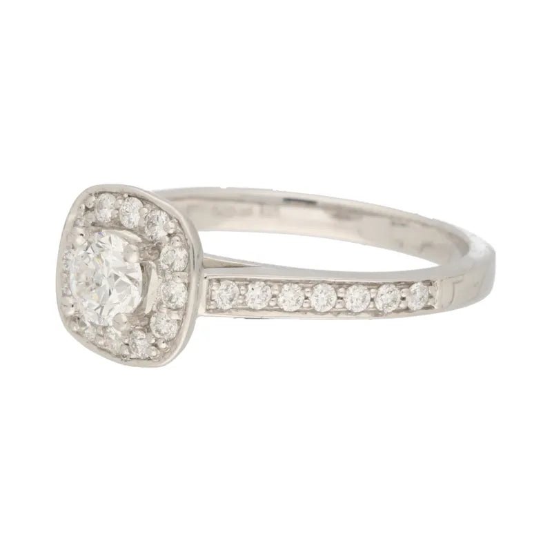 18ct White Gold with Palladium Square Diamond Halo Cluster Ring 0.75ct254528