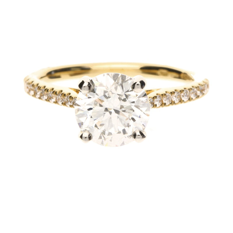 18ct Yellow Gold &amp; Platinum 2.0ct Brilliant Cut Lab Grown Diamond Ring