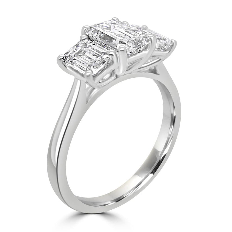 18ct Yellow Gold & Platinum 3 Stone Octagonal Cut Lab Grown Diamond Ring 1.96ctLRN1998