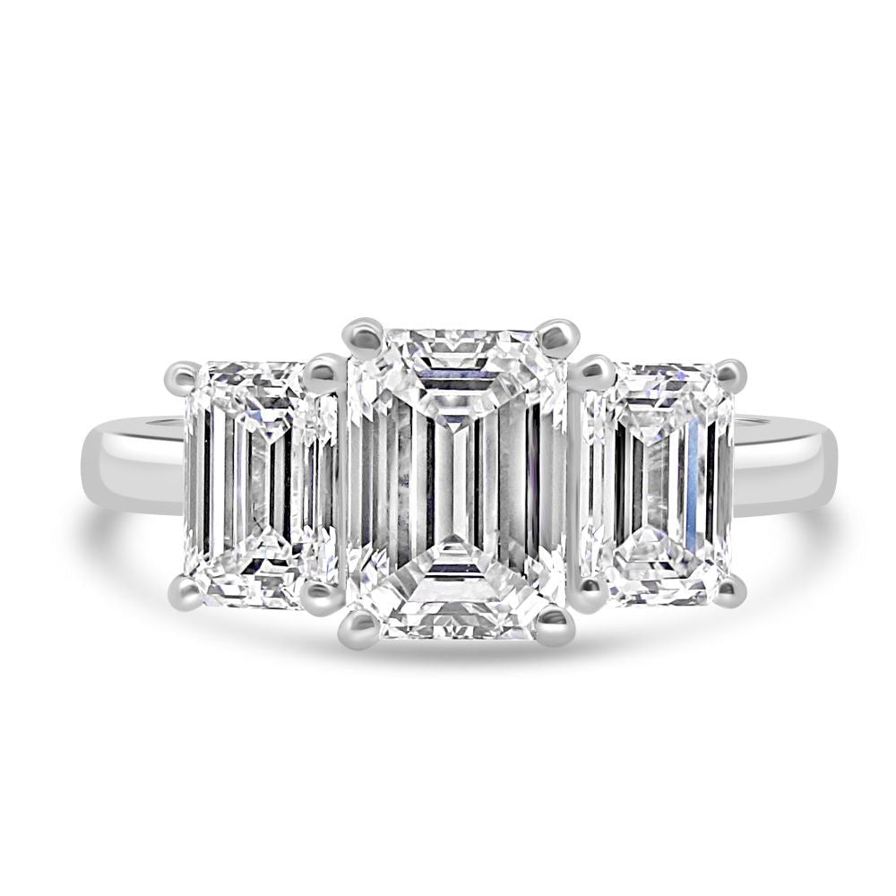 18ct Yellow Gold & Platinum 3 Stone Octagonal Cut Lab Grown Diamond Ring 1.96ctLRN1998