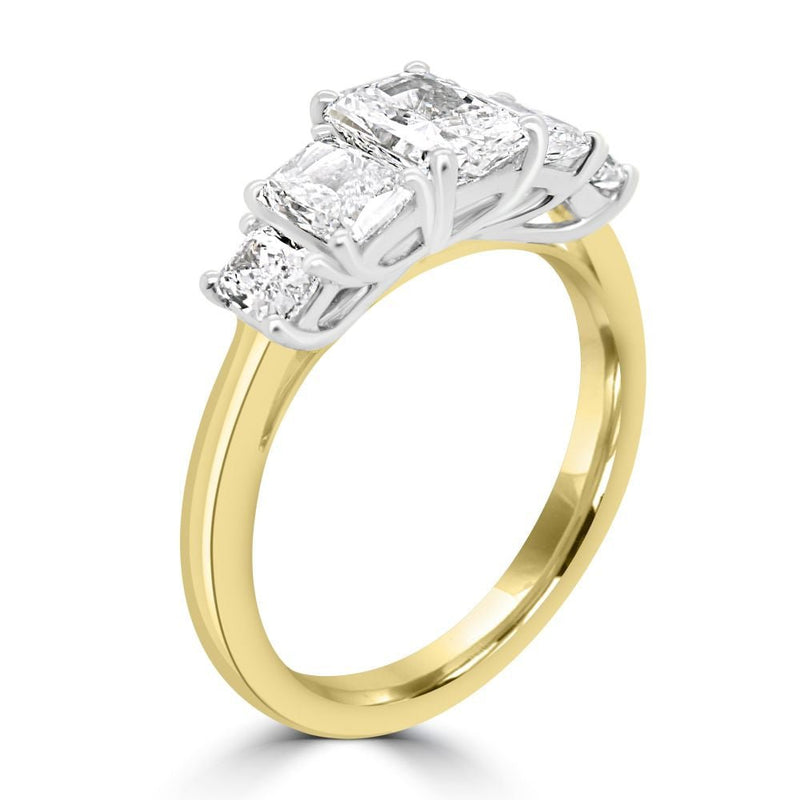 18ct Yellow Gold & Platinum 5 Stone 1.66ct Diamond Ring, 0.70ct Centre Stone, 0.96ctRN12636
