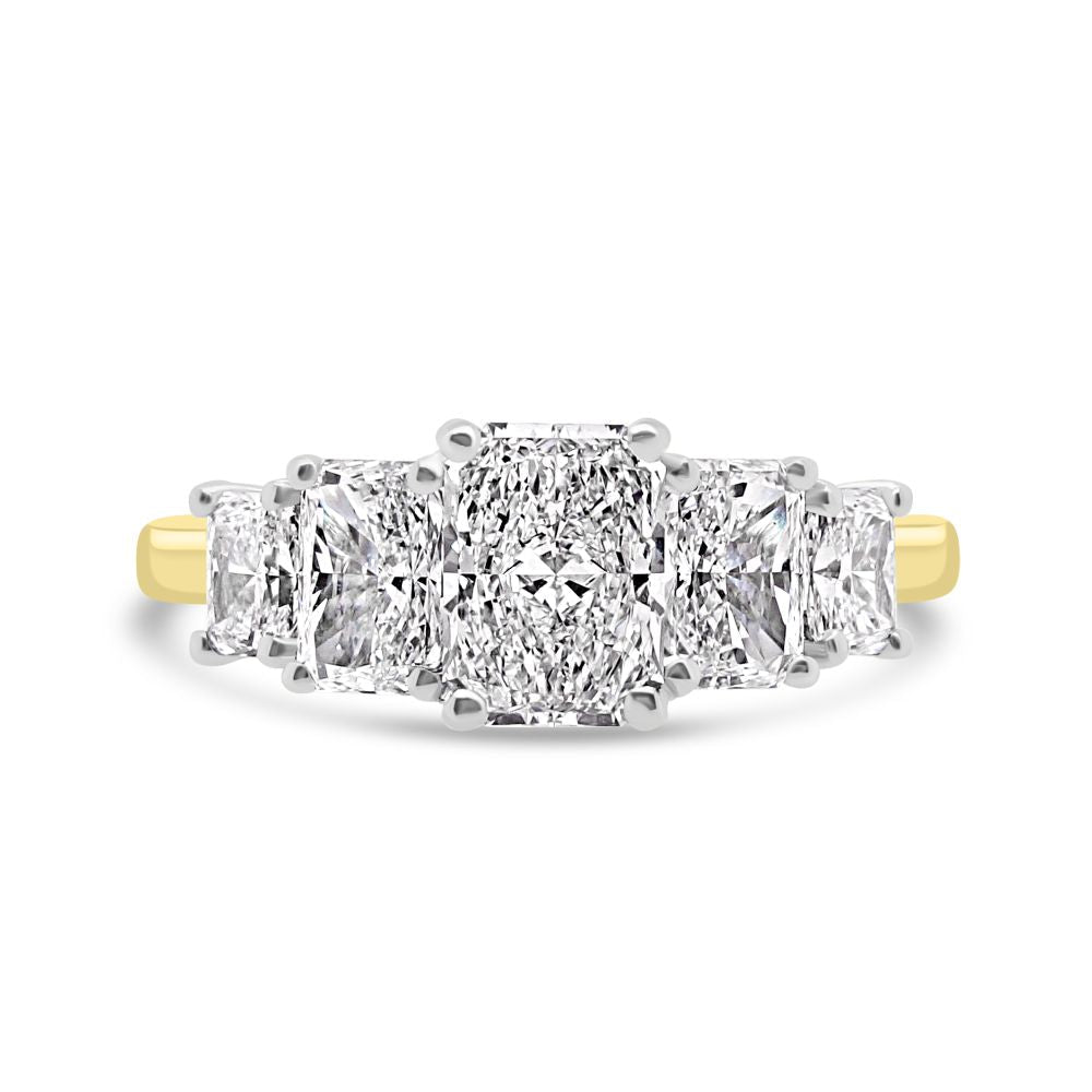 18ct Yellow Gold & Platinum 5 Stone 1.66ct Diamond Ring, 0.70ct Centre Stone, 0.96ctRN12636