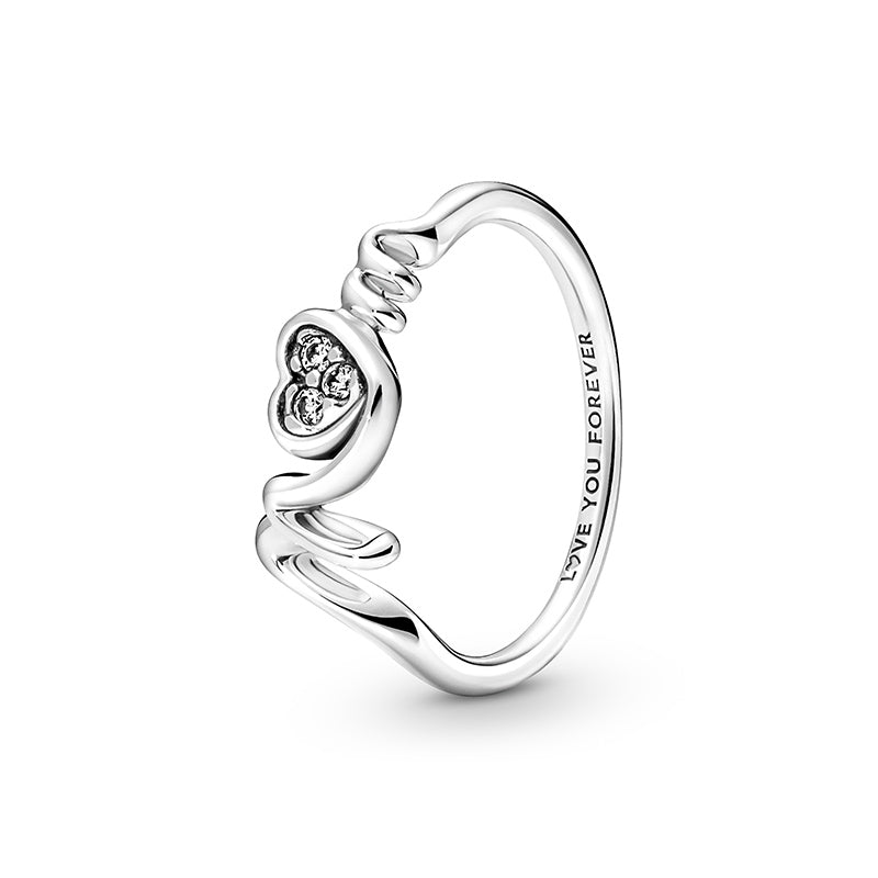 PANDORA Moments Mum Pave Heart Ring 191149C01