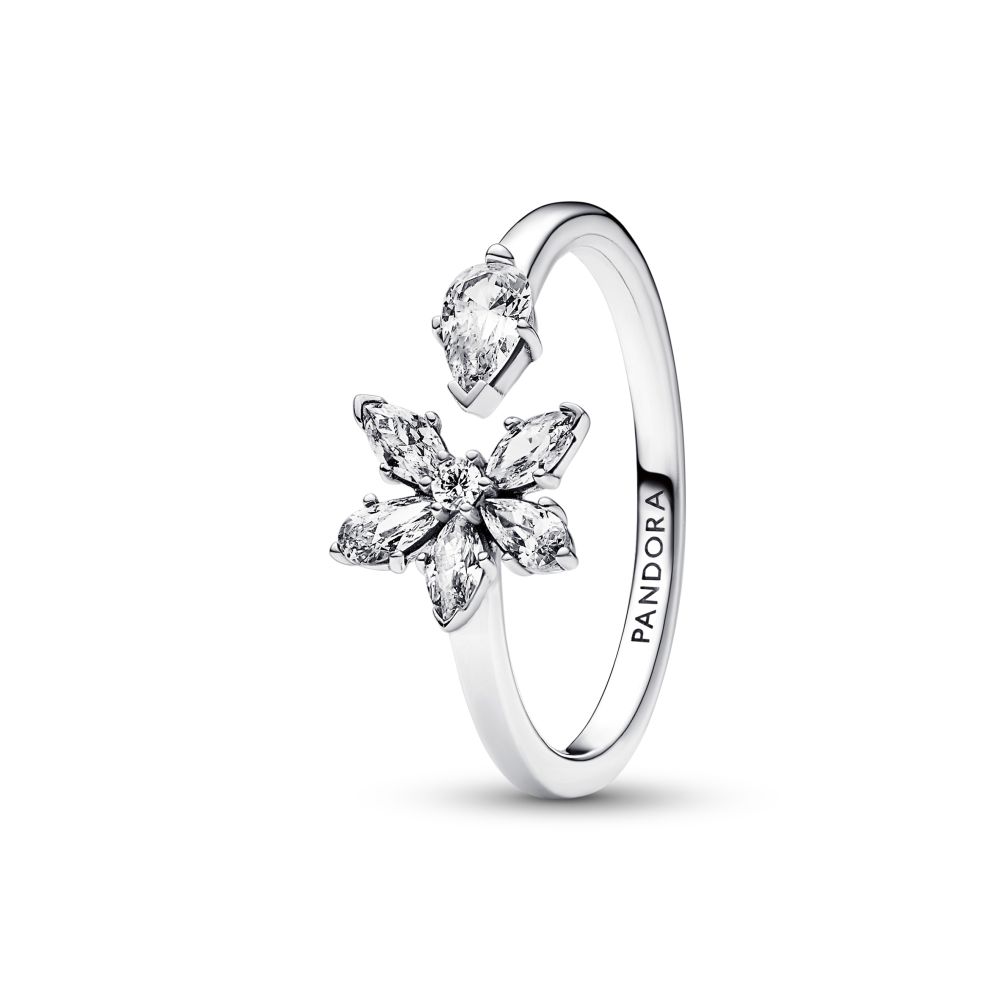 PANDORA Sparkling Herbarium Cluster Open Ring 192611C01