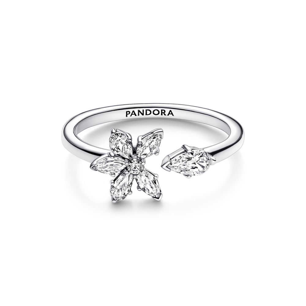 PANDORA Sparkling Herbarium Cluster Open Ring 192611C01