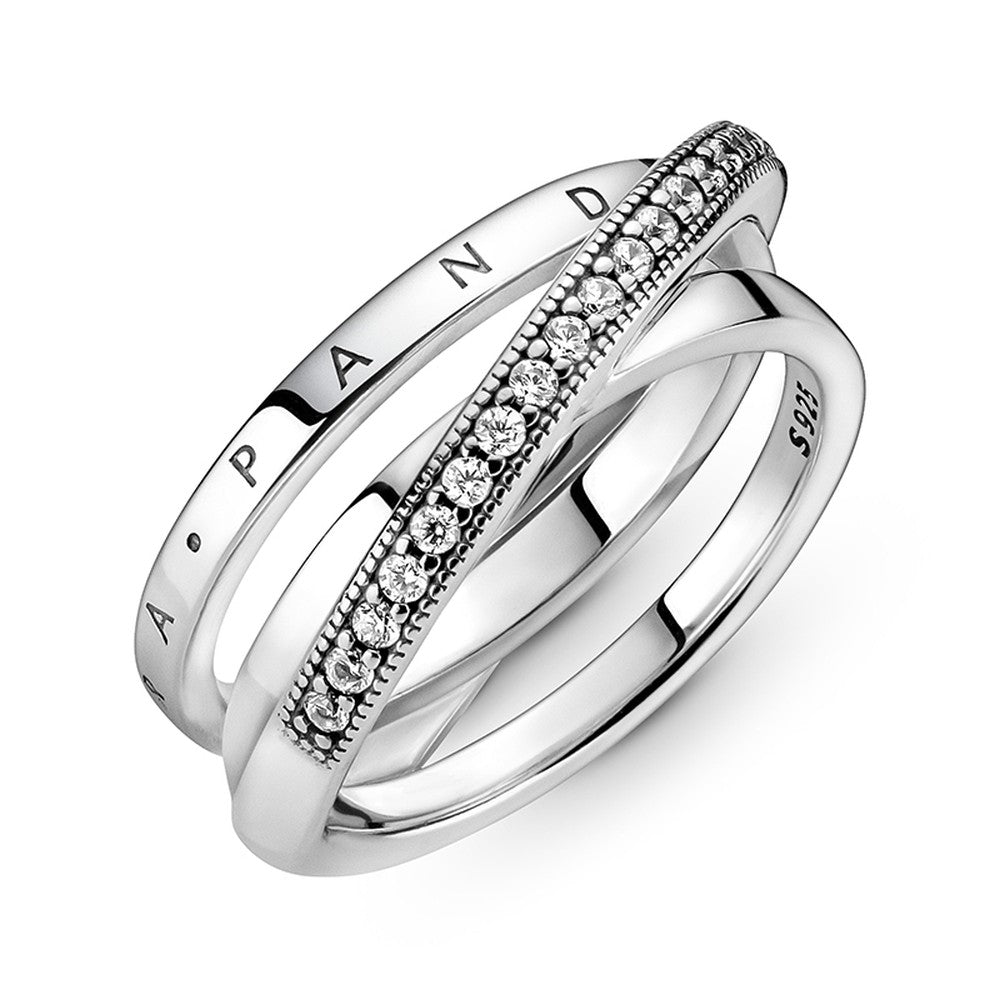 PANDORA Crossover Pave Triple Band Ring 199057C01