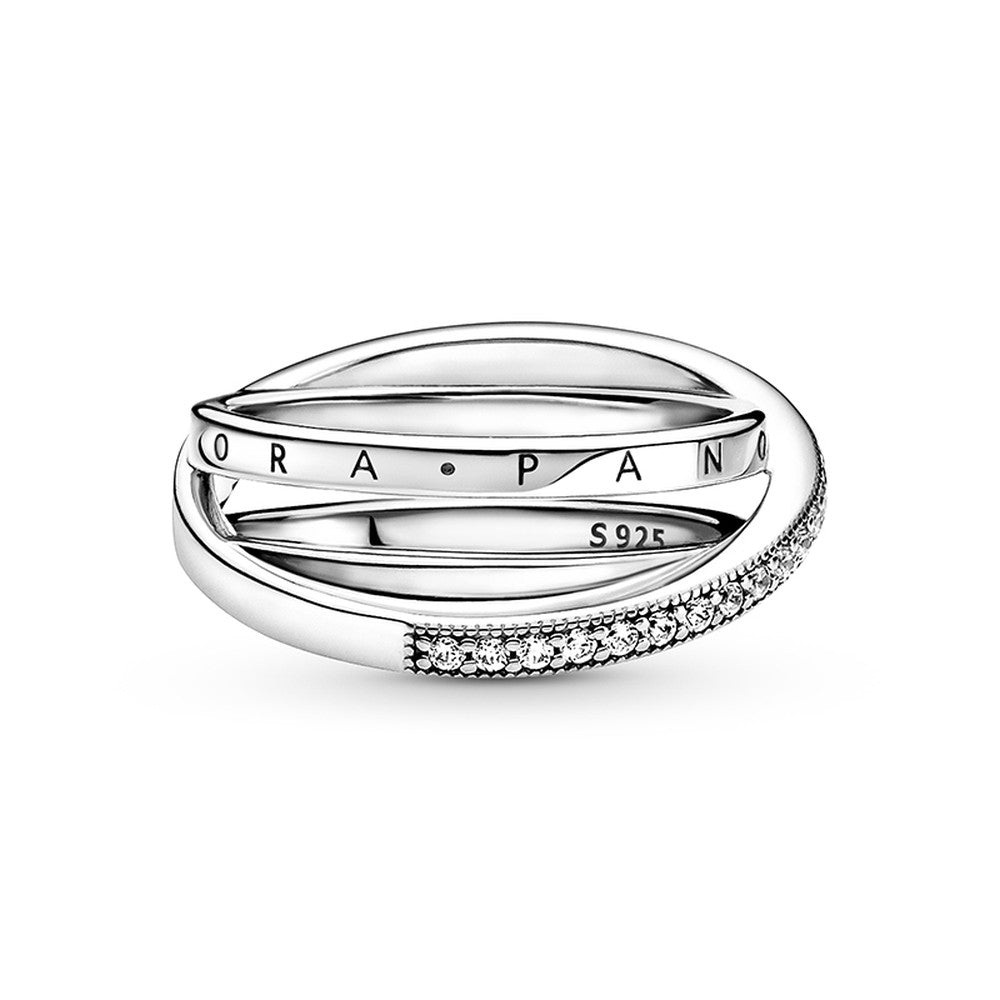 PANDORA Crossover Pave Triple Band Ring 199057C01
