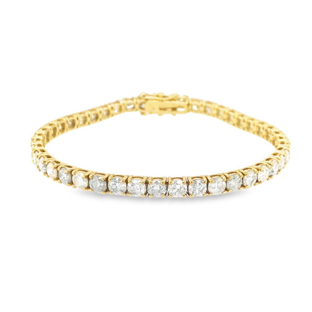 9ct Yellow Gold 11.01ct Diamond Tennis Bracelet image 0