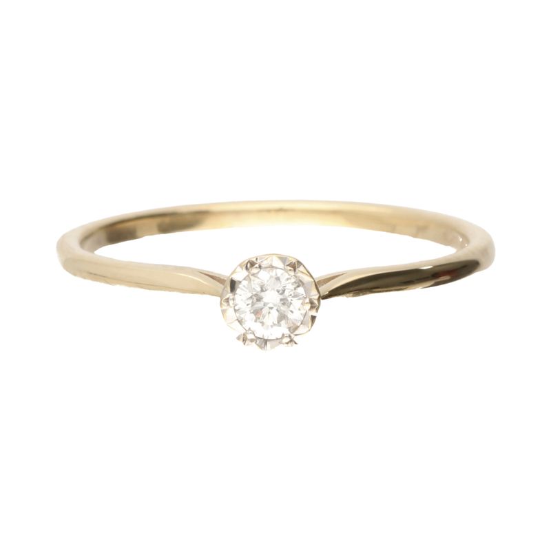 Pre-Owned 9ct Yellow Gold Illusion Set Diamond Solitaire