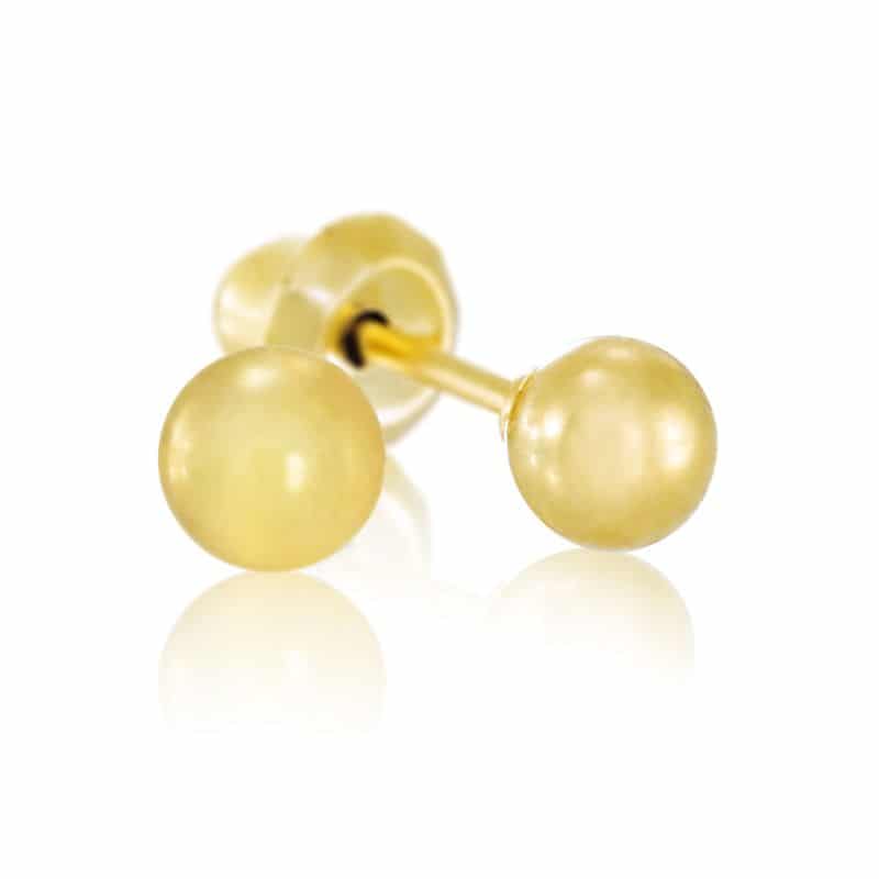 24ct Gold Plated 4mm Ball Stud Earrings