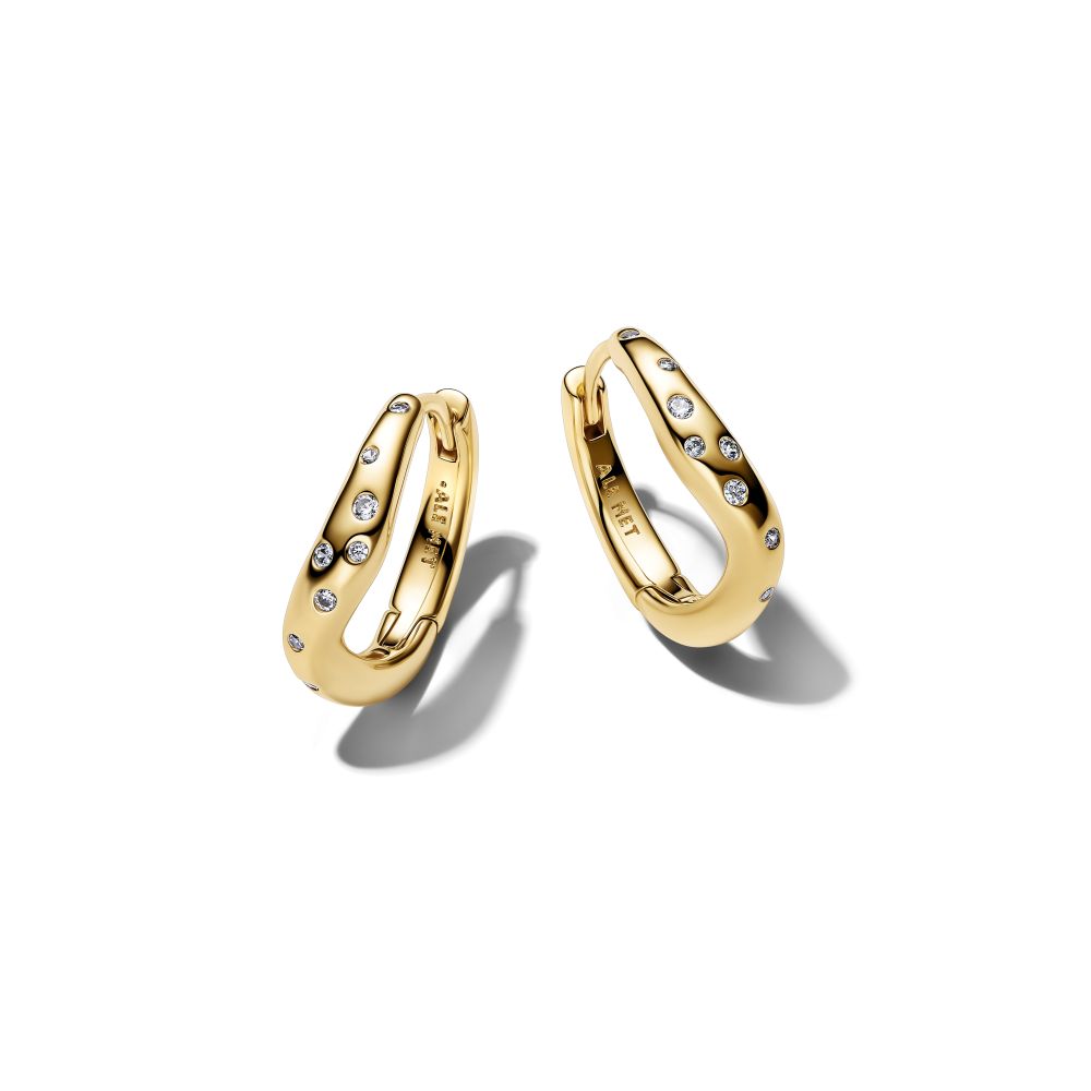PANDORA Organically Shaped Stone-Set Hoop Earrings 264663C01