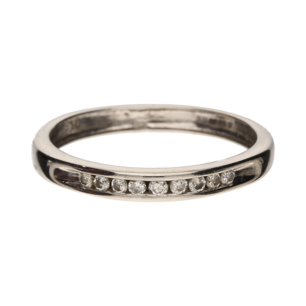 Pre-Owned 9ct White Gold Channel Set 0.10ct Diamond Eternity Ring