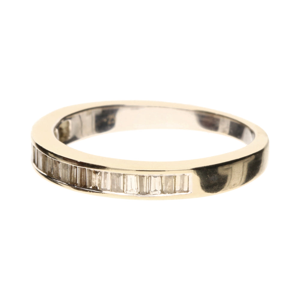 Pre-Owned 18ct Yellow Gold Baguette Cut Diamond Half Eternity Ring