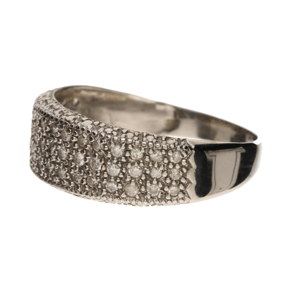 Pre-Owned 9ct White Gold Diamond Pave Cluster Ring