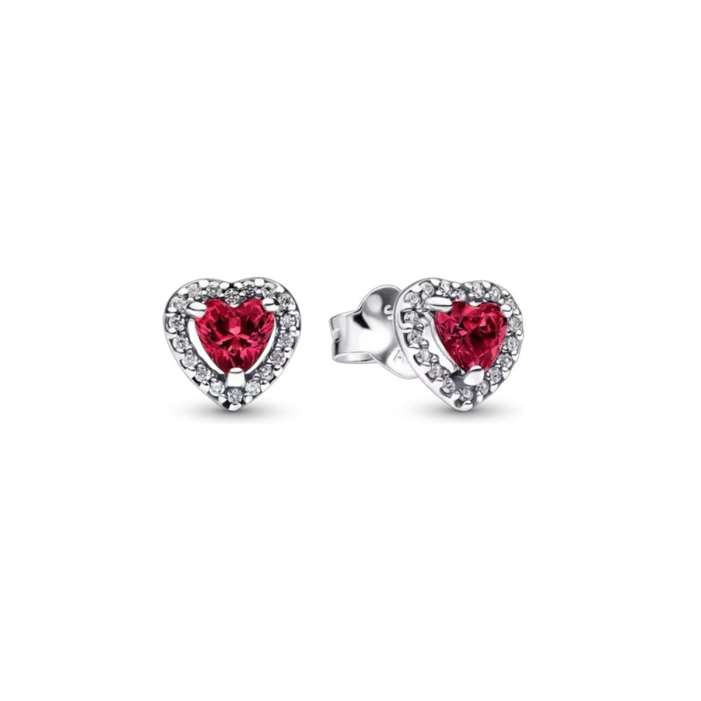 PANDORA Elevated Red Heart Stud Earrings 298427C04