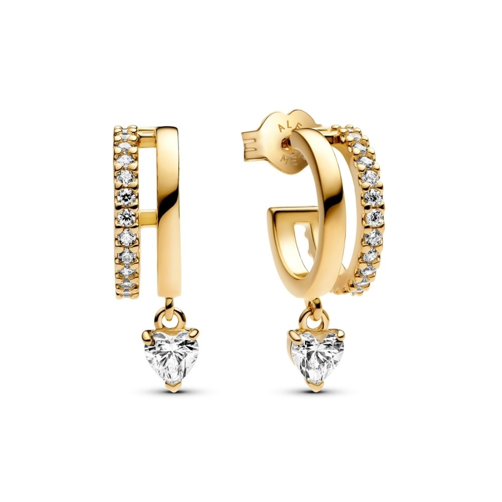 PANDORA Dangling Heart Hoop Earrings 263685C01 image 0
