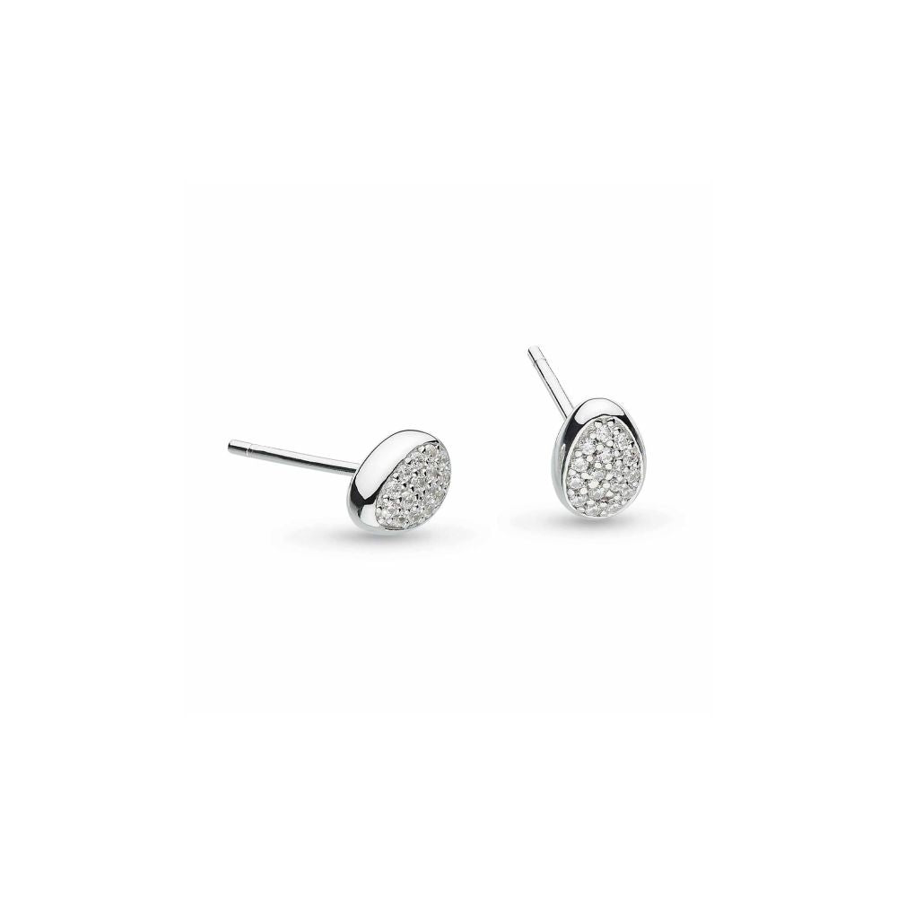Kit Heath Coast Pebble Glisten Pave CZ Stud Earrings 30188CZ
