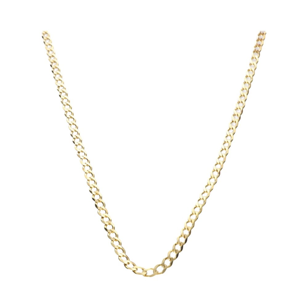 Pre-Owned 9ct Yellow Gold Flat Curb Chain 18inch 5.73g image 0