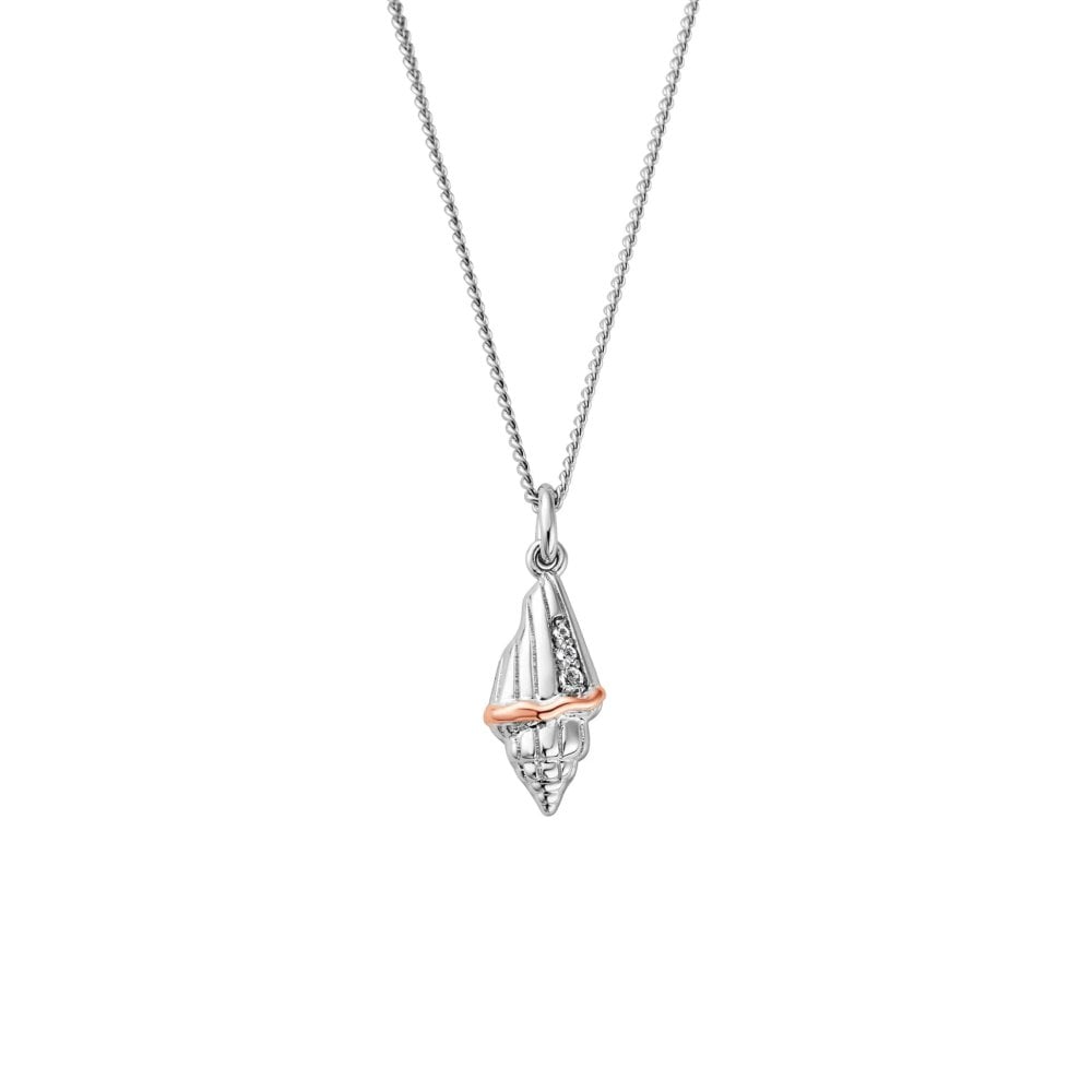 Clogau Nature's Wonder Sterling Silver Seashell Pendant with Topaz 3SBCH0751 image 0
