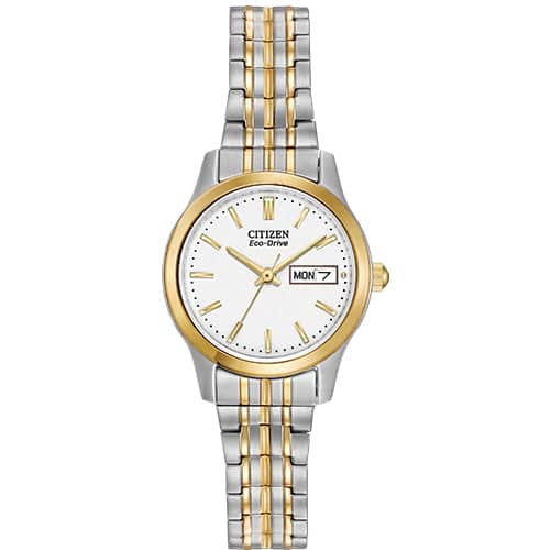 Citizen Ladies' Eco-Drive Two Tone Expansion Bracelet Watch EW3154-90A image 0