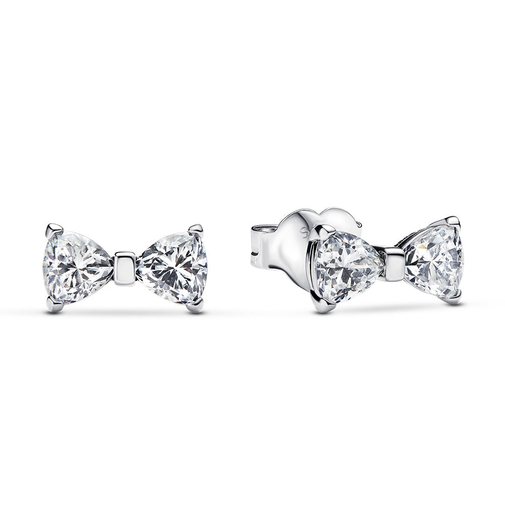PANDORA Sparkling Small Bow Stud Earrings 293542C01 image 0