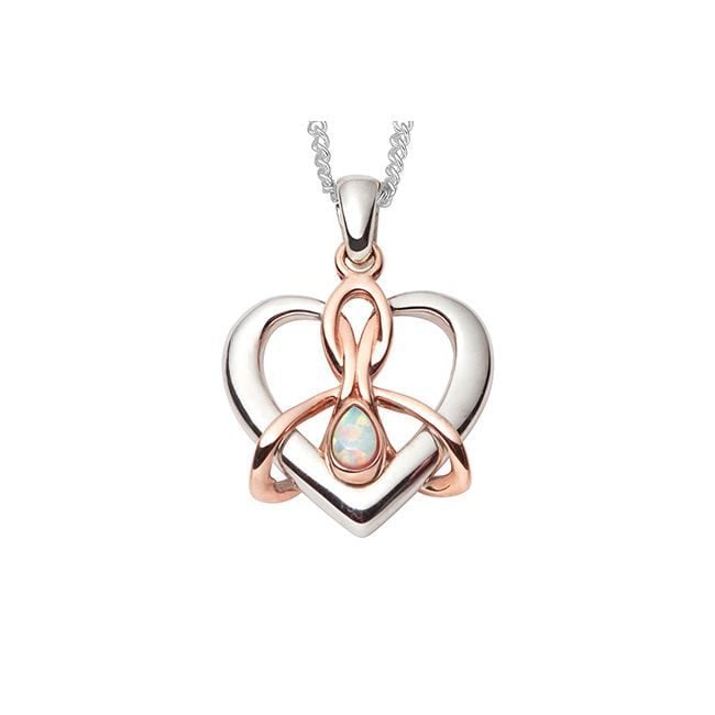 Clogau Forever Yours Sterling Silver Dwynwen Pendant with Opal 3SDWP image 0
