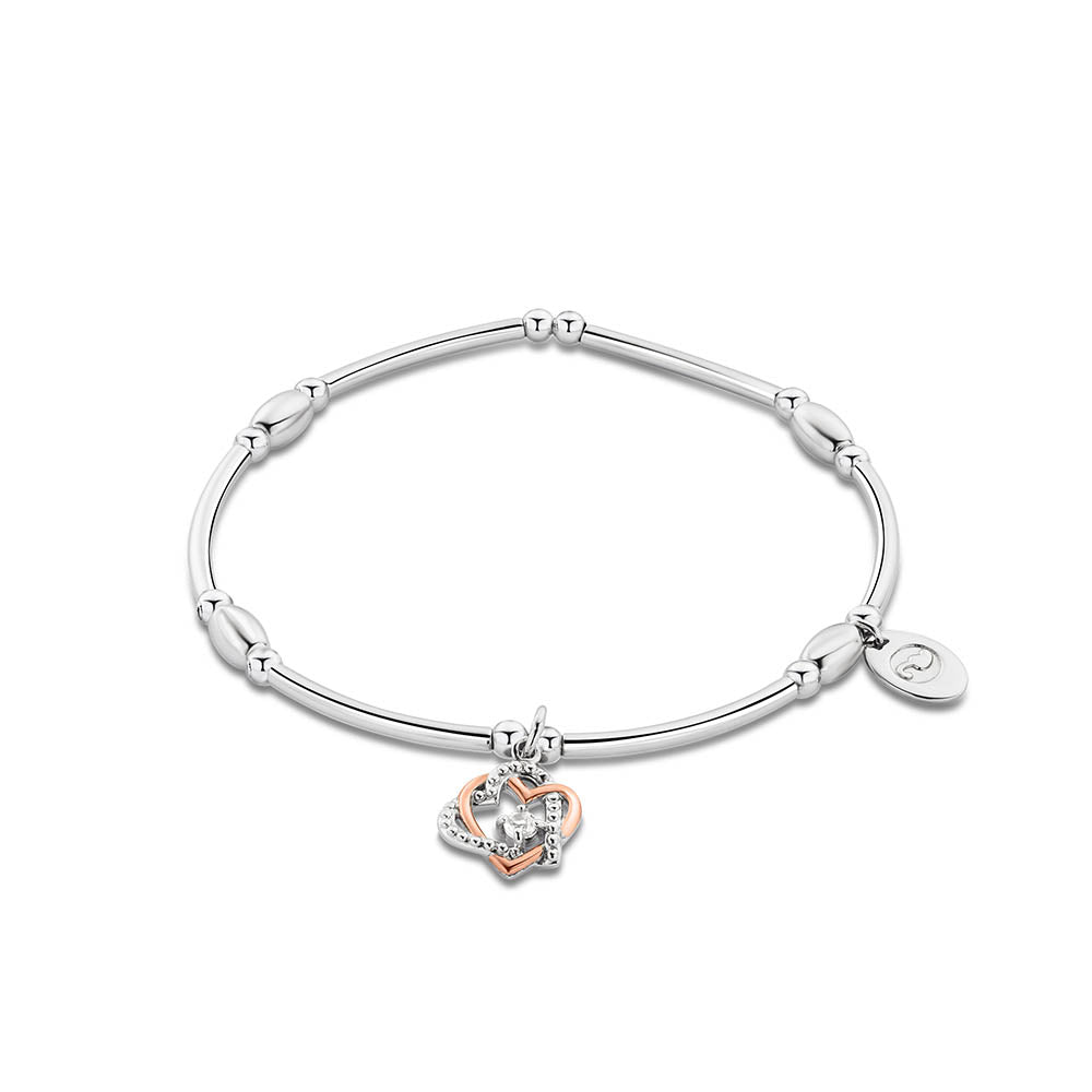 Clogau Forever Yours Sterling Silver Heart Affinity Bracelet with Topaz 3SAFF0361