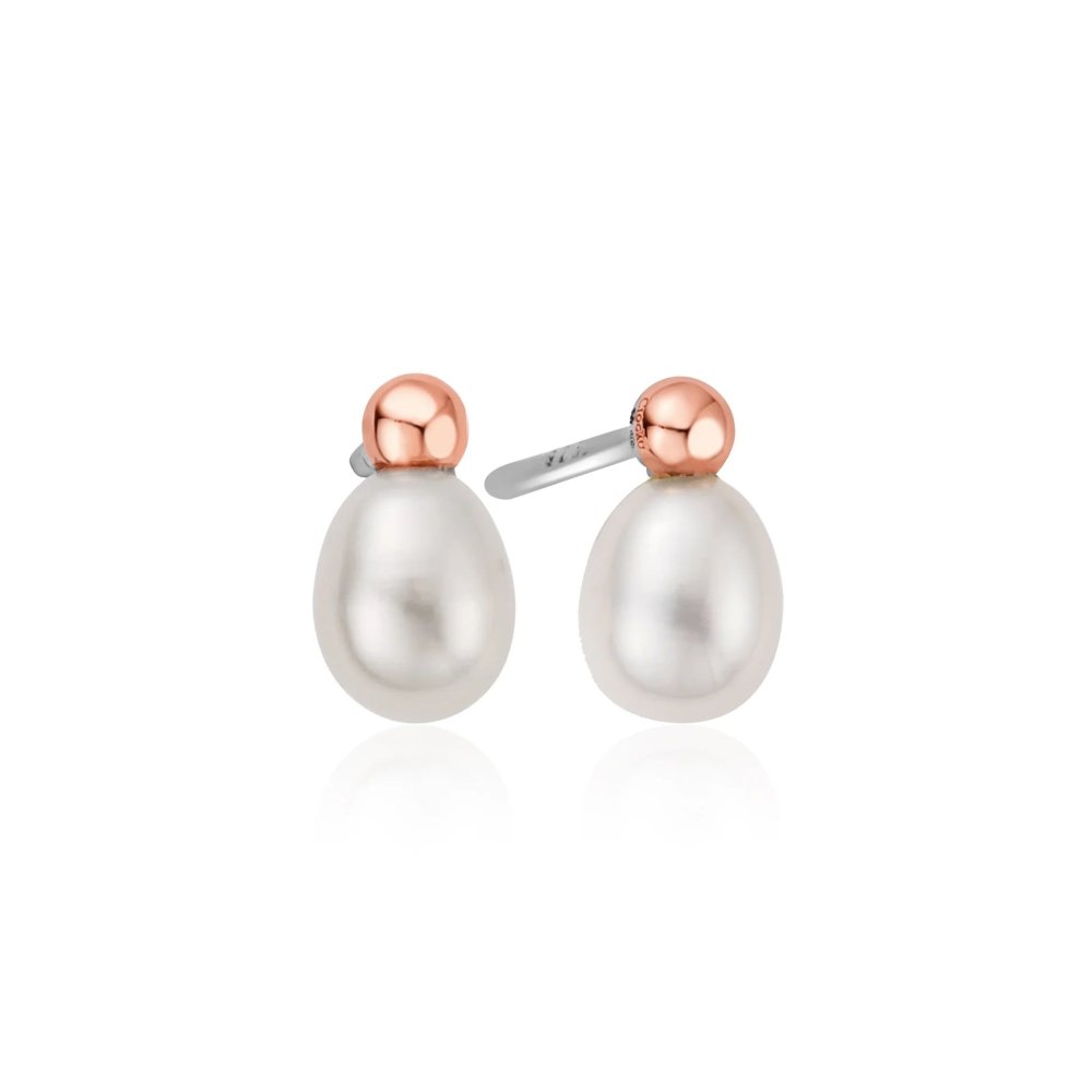 Clogau Nature's Wonder Sterling Silver Beachcomber Stud Earrings with Pearls 3SBCH0632