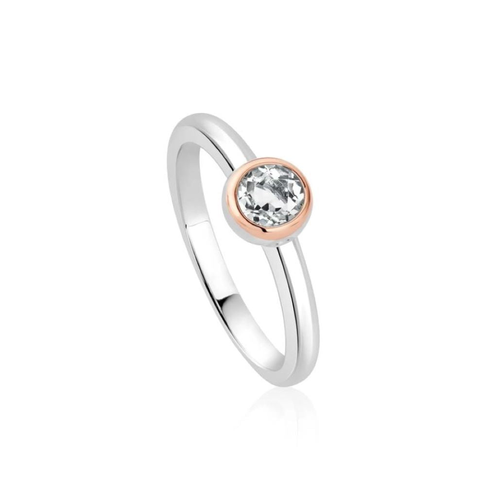 Clogau Celebration Sterling Silver Single Stone Ring with Topaz 3SCLC0654