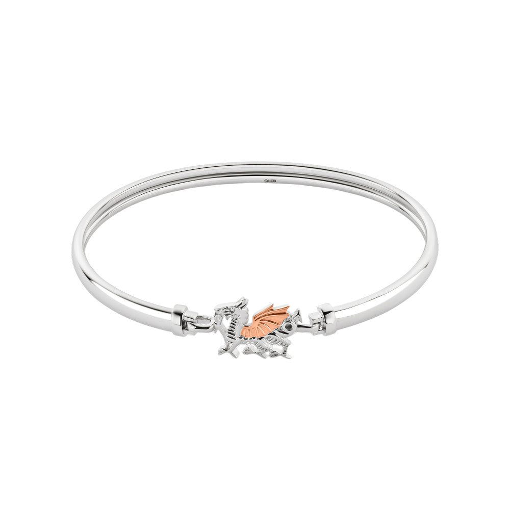Clogau Royal Sterling Silver Welsh Dragon Bangle 3SD005BG