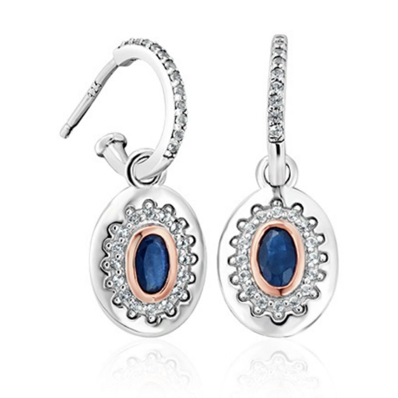 Clogau Royal Sterling Silver Diana Earrings with Sapphires & Topaz 3SLDD0070