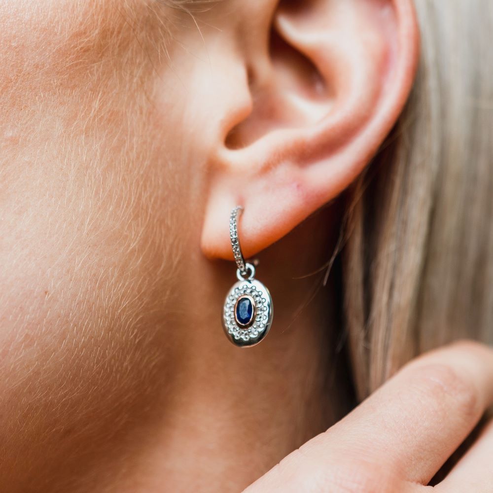 Clogau Royal Sterling Silver Diana Earrings with Sapphires & Topaz 3SLDD0070