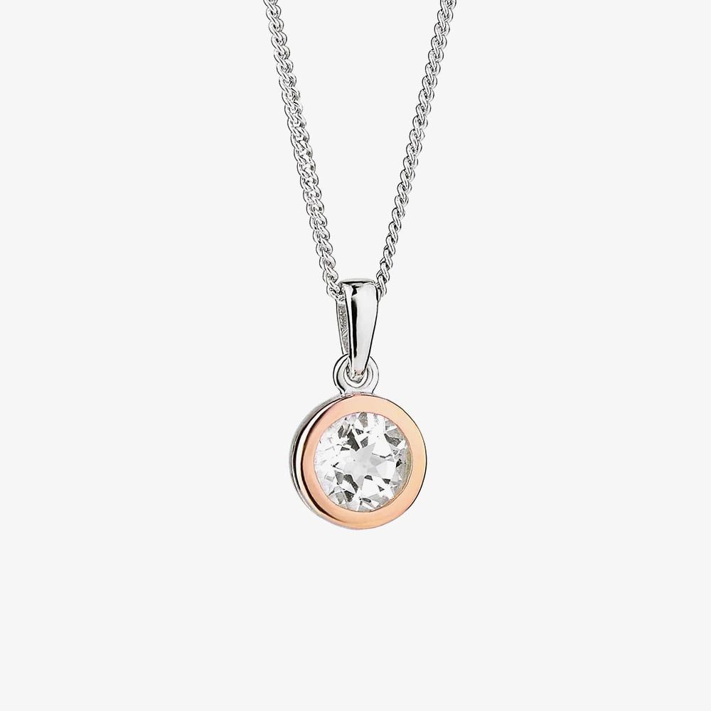 Clogau Celebration Sterling Silver Single Stone Pendant with Topaz 3SMP5