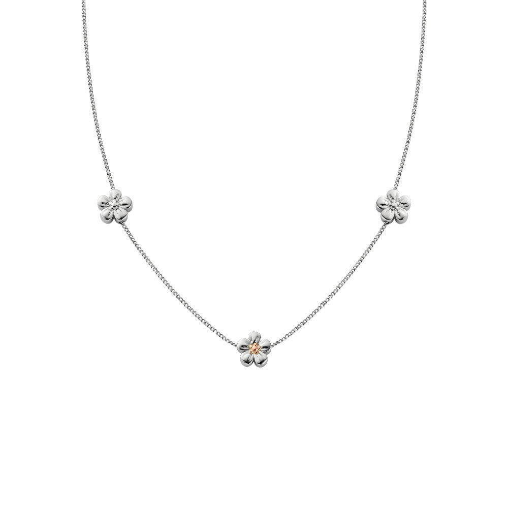 Clogau Nature's Wonder Sterling Silver Forget-Me-Not Adjustable Necklace 3SNWO960