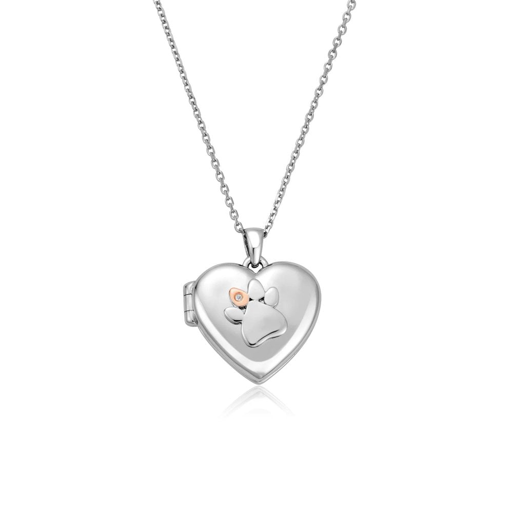 Clogau Paw Prints Sterling Silver Locket with Topaz 3SPWP0617
