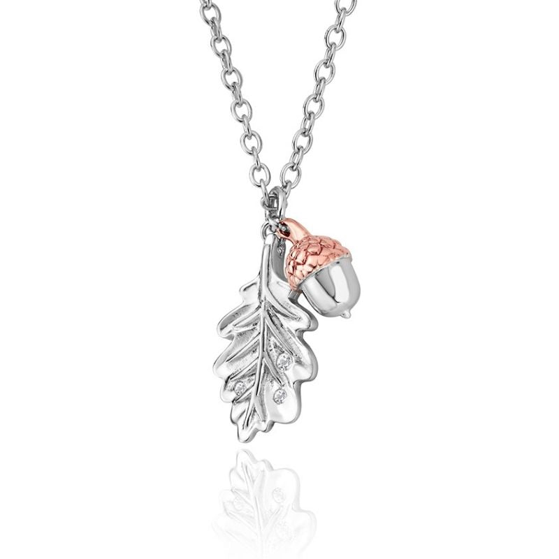 Clogau Royal Sterling Silver Oak Leaf Pendant with Topaz 3SROKDP