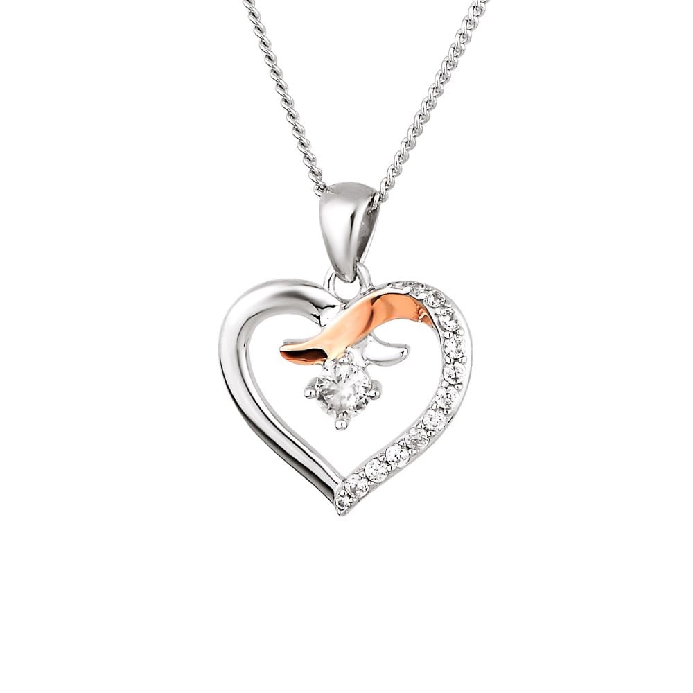 Clogau Forever Yours Sterling Silver Kiss Pendant with Zircon 3SCGKP image 0
